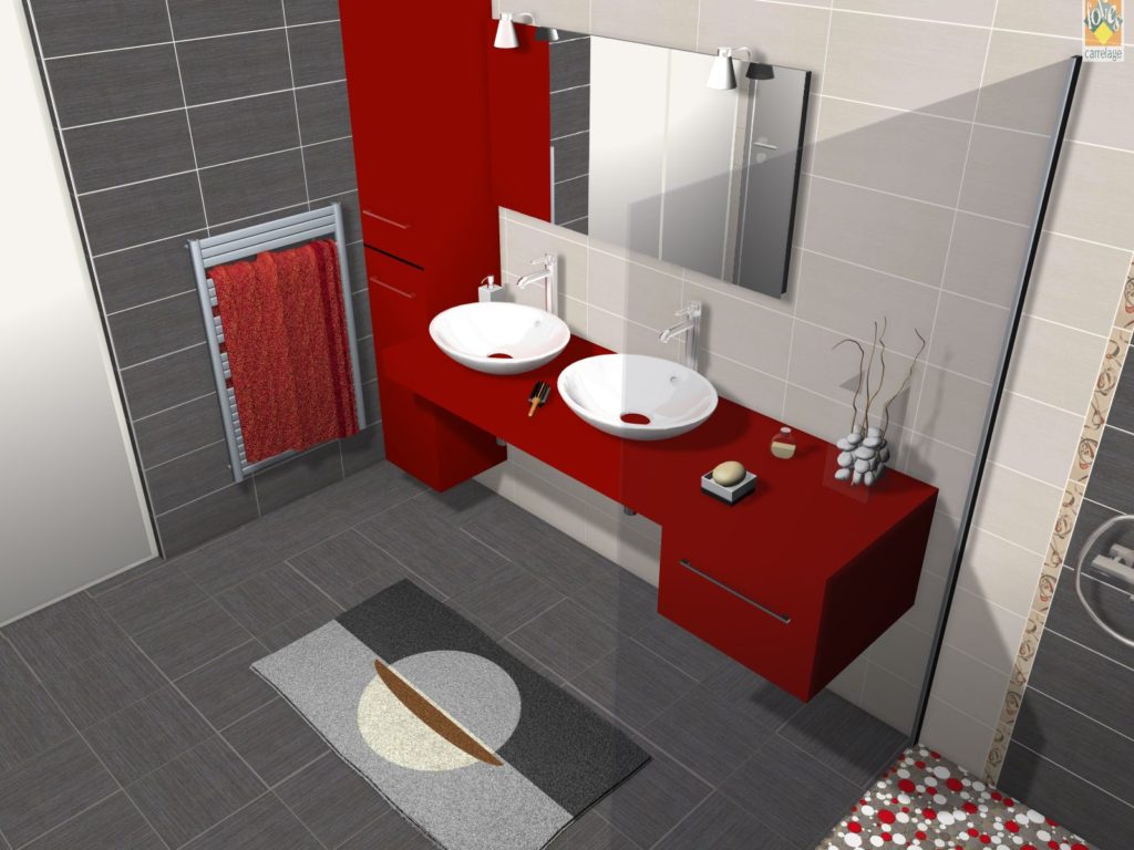 Allo Laurent - Plans de salle de bains rouge.